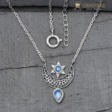 Moonstone Necklace-To The Moon & Back - Gemstone Silver Jewelry