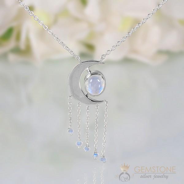 Moonstone Necklace-Magic Moon - Gemstone Silver Jewelry