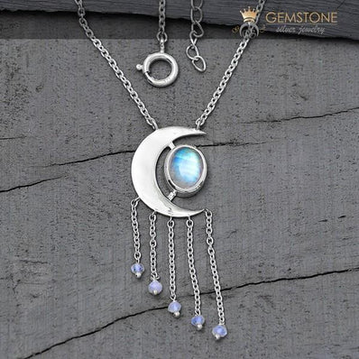 Moonstone Necklace-Magic Moon - Gemstone Silver Jewelry