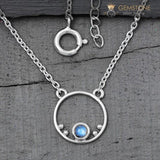 Moonstone Necklace-Moon Halo - Gemstone Silver Jewelry