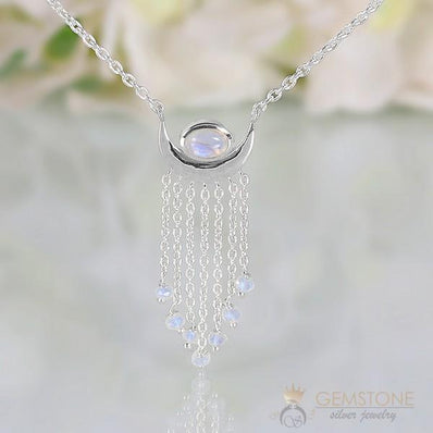 Moonstone Necklace-Moon Child - Gemstone Silver Jewelry