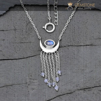 Moonstone Necklace-Moon Child - Gemstone Silver Jewelry