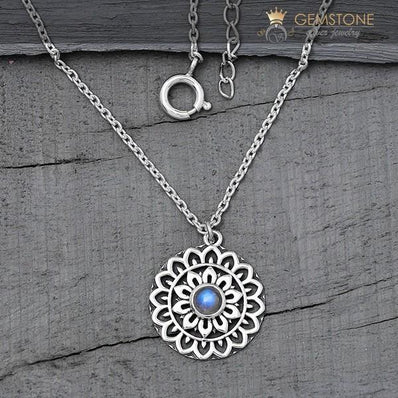 Moonstone Necklace-Moon Trance - Gemstone Silver Jewelry