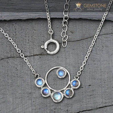 Moonstone Necklace-Moonstone Marvel - Gemstone Silver Jewelry