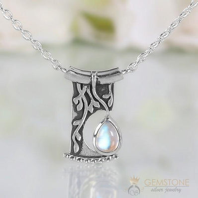 Moonstone Necklace-Night Soul - Gemstone Silver Jewelry