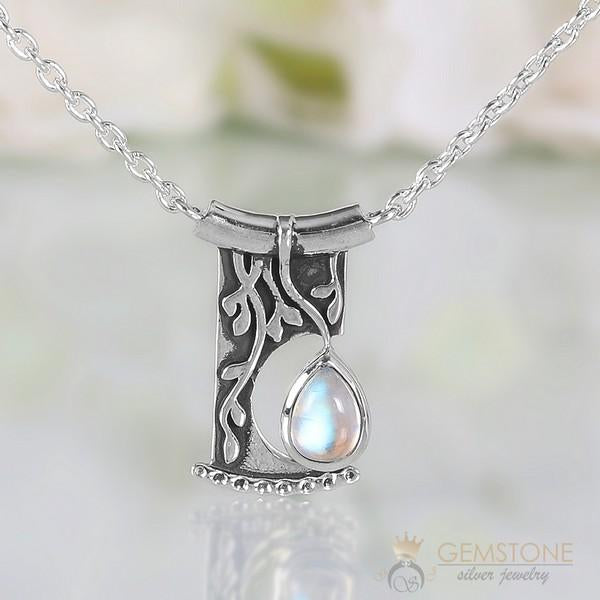 Moonstone Necklace-Night Soul - Gemstone Silver Jewelry