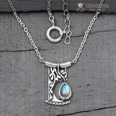 Moonstone Necklace-Night Soul - Gemstone Silver Jewelry