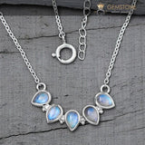 Moonstone Necklace-Captured Gleam - Gemstone Silver Jewelry