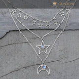 Moonstone Necklace-Sky Energy - Gemstone Silver Jewelry