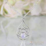 Moonstone Necklace-Splendid Cassiopeia - Gemstone Silver Jewelry