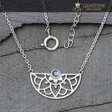 Moonstone Necklace-Adorned Aura - Gemstone Silver Jewelry