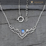 Moonstone Necklace-Iconic Delta - Gemstone Silver Jewelry