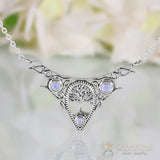 Moonstone Necklace-Vintage Moon - Gemstone Silver Jewelry