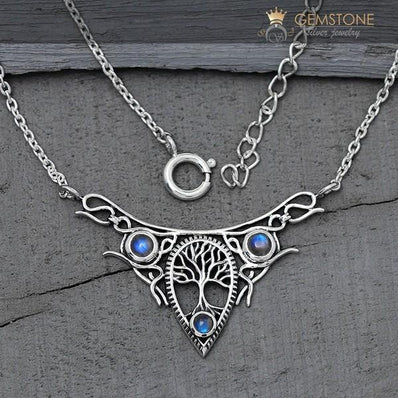 Moonstone Necklace-Vintage Moon - Gemstone Silver Jewelry