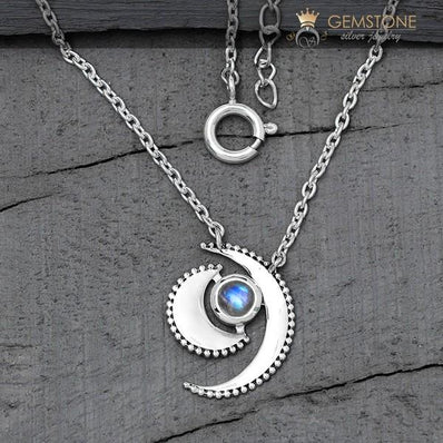 Moonstone Necklace-Wild Moon - Gemstone Silver Jewelry