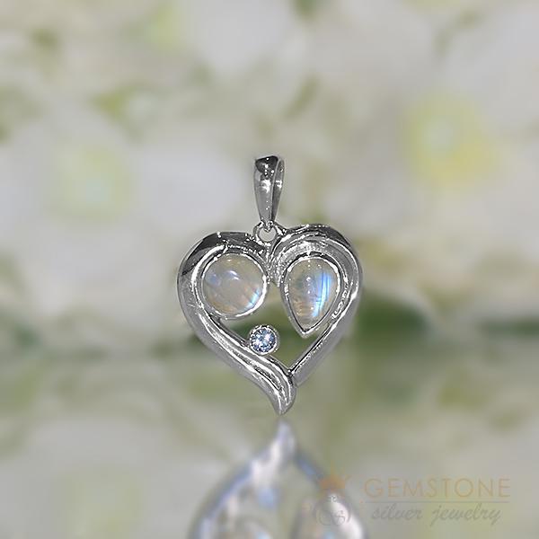 Moonstone Pendant-Amor - Gemstone Silver Jewelry