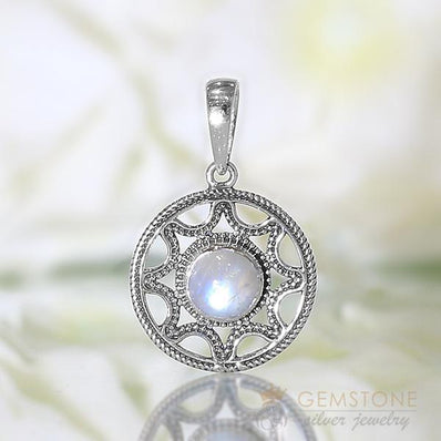 Moonstone Pendant-Core Of Life - Gemstone Silver Jewelry
