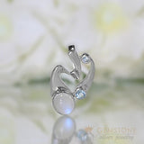 Moonstone Pendant-Curling Braid - Gemstone Silver Jewelry