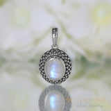 Moonstone Pendant-Elliptical Astra - Gemstone Silver Jewelry
