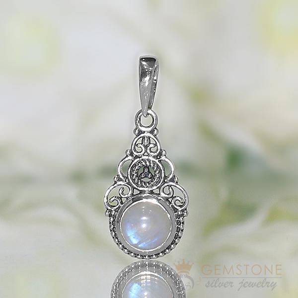 Moonstone Pendant-Enchanting Poem - Gemstone Silver Jewelry