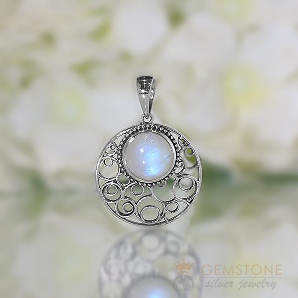 Moonstone Pendant-Filigree - Gemstone Silver Jewelry