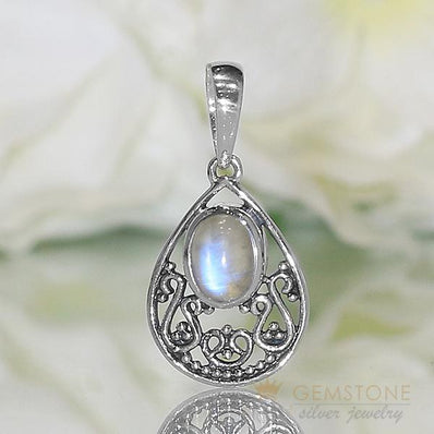 Moonstone Pendant-Flawless Hymn - Gemstone Silver Jewelry