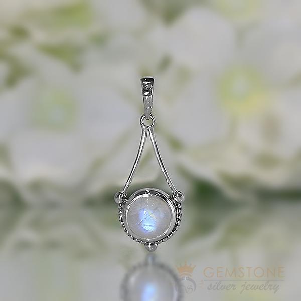 Moonstone Pendant-Lunar Pendulum - Gemstone Silver Jewelry