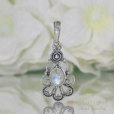 Moonstone Pendant-Lunar Vigor - Gemstone Silver Jewelry