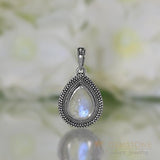 Moonstone Pendant-Moon Drop - Gemstone Silver Jewelry