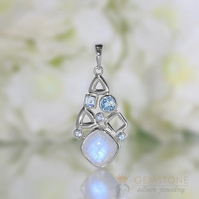 Moonstone Pendant-Peaceful Legion - Gemstone Silver Jewelry