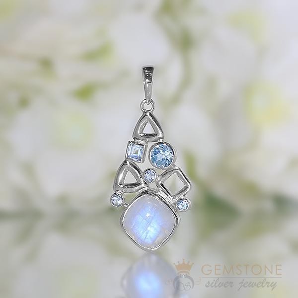 Moonstone Pendant-Peaceful Legion - Gemstone Silver Jewelry