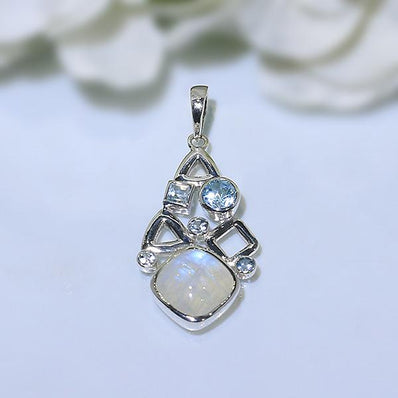 Moonstone Pendant-Peaceful Legion - Gemstone Silver Jewelry