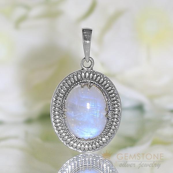 Moonstone Pendant-Scented Ambition - Gemstone Silver Jewelry