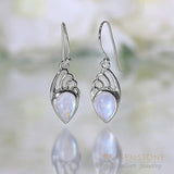 Moonstone Earring-Scintillating Triad - Gemstone Silver Jewelry