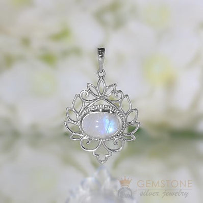 Moonstone Pendant-Secret Treasure - Gemstone Silver Jewelry