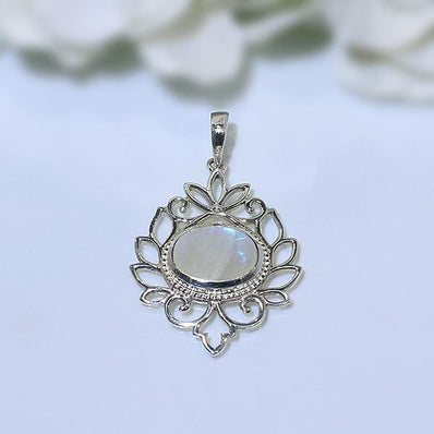 Moonstone Pendant-Secret Treasure - Gemstone Silver Jewelry