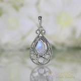 Moonstone Pendant-Shooting Stars - Gemstone Silver Jewelry