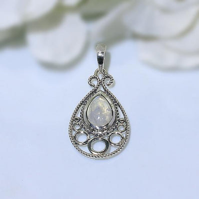 Moonstone Pendant-Shooting Stars - Gemstone Silver Jewelry