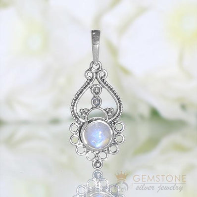 Moonstone Pendant-Silent Passion - Gemstone Silver Jewelry