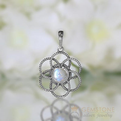 Moonstone Pendant-Spectra - Gemstone Silver Jewelry