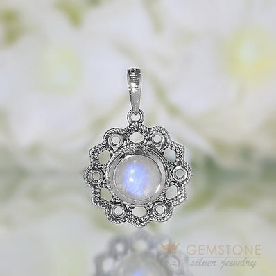 Moonstone Pendant-Sublime Deity - Gemstone Silver Jewelry