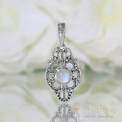 Moonstone Pendant-Sweet Riddle - Gemstone Silver Jewelry
