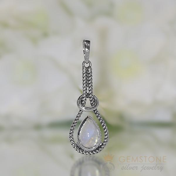 Moonstone Pendant-Valour - Gemstone Silver Jewelry