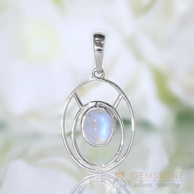 Moonstone Pendant-Helene - Gemstone Silver Jewelry