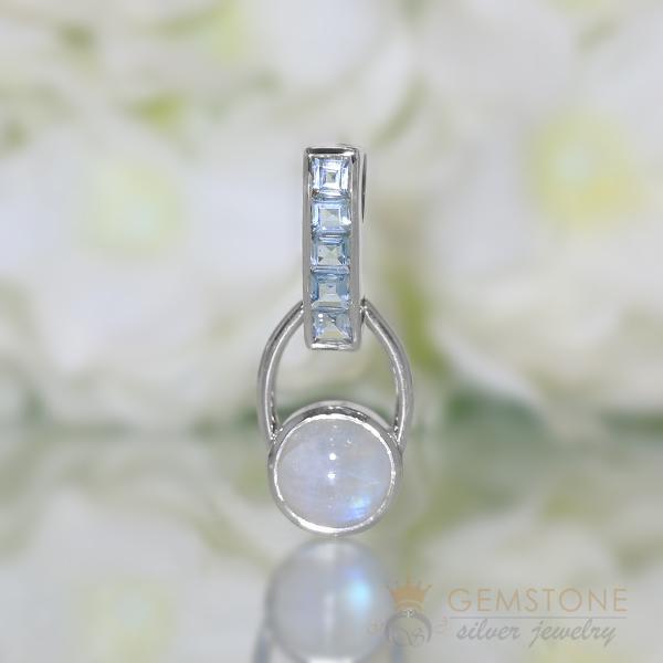 Moonstone Pendant-Love Locked - Gemstone Silver Jewelry