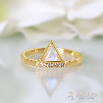 14k Gold Vermeil Moonstone Ring - Ardour - gemstonesilverjewelryus