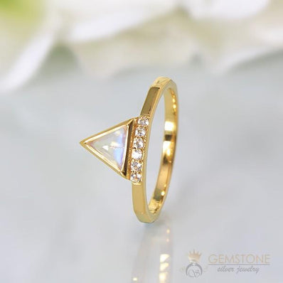 14k Gold Vermeil Moonstone Ring - Ardour - gemstonesilverjewelryus