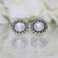 Moonstone Studs-Braided Dewdrop