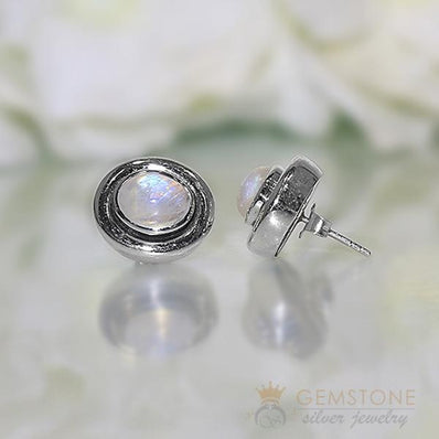 Moonstone Studs-Striking Portrait