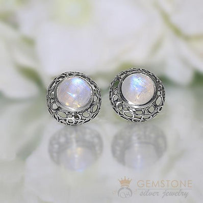 Moonstone Studs-Vintage Aura